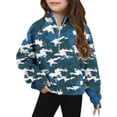 thumbnail image 1 of SuTry Middle Big Kids 5-14 Years Tops Trendy Half Zip Crewneck Long Sleeve Pullover Sweatshirts Fleece Fabric Softness Comfy Blouses(Blue#2,7 Years), 1 of 4