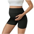 thumbnail image 1 of SuTry Pregnant Women's Short Pants Solid Color Three-Dimensional Thick Thread Yoga Sports Fitness Shorts with Belly Support Daily Wear(Black,L), 1 of 7