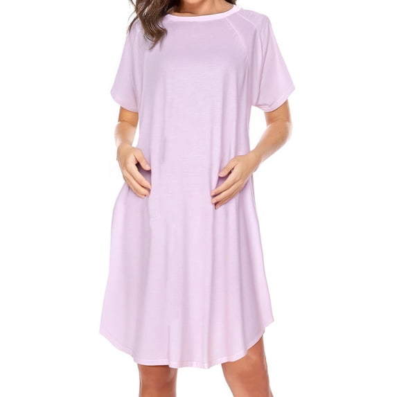 SuTry Pregnant Women's Solid Color Nursing Casual Pajama Maternity Dress Solid Color Versatility Nursing Feature Offers Convenience(Multicolor,XL)