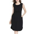 thumbnail image 1 of SuTry Pregnant Women's Solid Color Sleeveless Round Neck Postpartum Breastfeeding Maternity Dress Versatility Post-Birth and Nursing(Black,M), 1 of 7