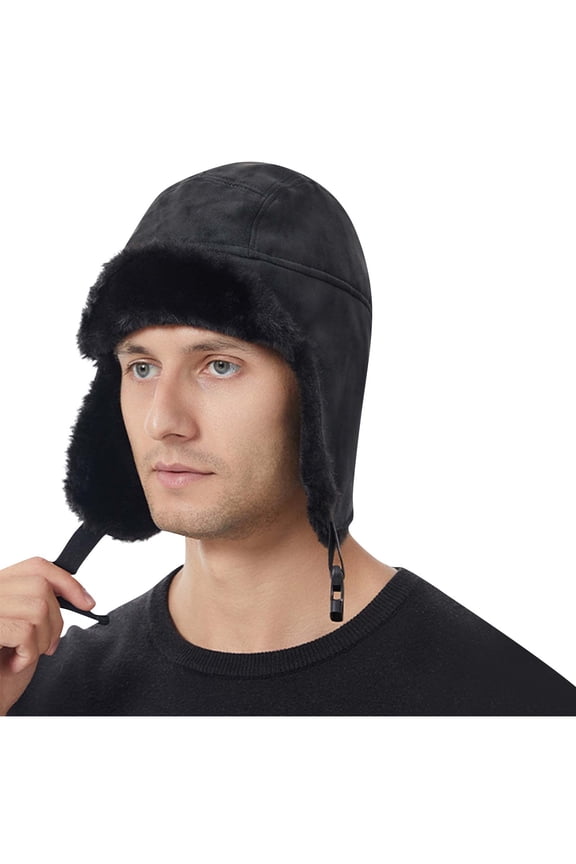 Solid Color Layered Outdoor Sports Hat with Neck Protection Face for Skiing Cycling Layered Construction Boosts Insulation(Black#1,Free Size)