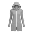 thumbnail image 1 of SuTry Sun Protection Jacket for Women UV Cover Up Full Zip Hooded with Side Pockets Split Hem Lightweight Breathable Beach Pool Vacation Jacket, 1 of 5