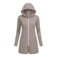 thumbnail image 1 of SuTry Sun Protection Jacket for Women UV Cover Up Full Zip Hooded with Side Pockets Split Hem Lightweight Breathable Beach Pool Vacation Jacket, 1 of 5