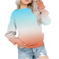 thumbnail image 1 of SuTry Toddler Kids Blouses Fashion Gradient Long Sleeve Crew Neck Pullover Girls Boys Sweatshirt Trendy Look Warmth Clothes(Light Blue#1,5 Years), 1 of 6