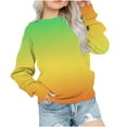 thumbnail image 1 of SuTry Toddler Kids Blouses Fashion Gradient Long Sleeve Crew Neck Pullover Girls Boys Sweatshirt Trendy Look Warmth Clothes(Yellow#2,9 Years), 1 of 6