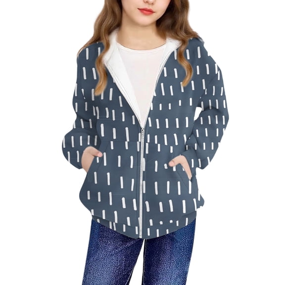 SuTry Toddler Kids Boys Girls Fashion Blouses Cute Printing Long Sleeve Pocket Hoodies Coat Zipper Closure Suitable Cool Weather(Navy#5,4 Years)