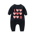thumbnail image 1 of SuTry Toddler Kids Boys Long Sleeve Valentine's Day Heart Print T-Shirt Jumpsuit Romper for Easy Dressing Suitable for Daily and Play(Black#4,6 Months), 1 of 3