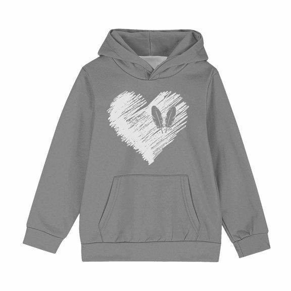 SuTry Toddler Kids Girls Boys Tops Fashion Pattern Printing Long Sleeve Pullover Sweatshirt with Pockets Warmth Fall Winter Wear(Gray#1,4 Years)