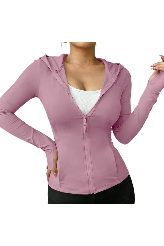 UPF 50+ Rash Guard for Women Hooded Swim Top with Thumb Holes UV Protection Lightweight Swim Surf Beach Outdoor Rash Guard