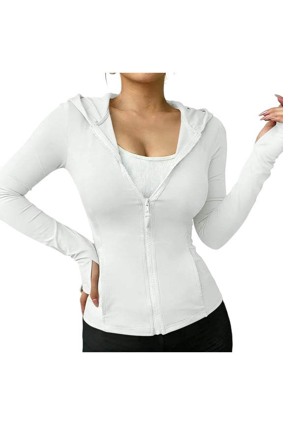 UPF 50+ Rash Guard for Women Hooded Swim Top with Thumb Holes UV Protection Lightweight Swim Surf Beach Outdoor Rash Guard
