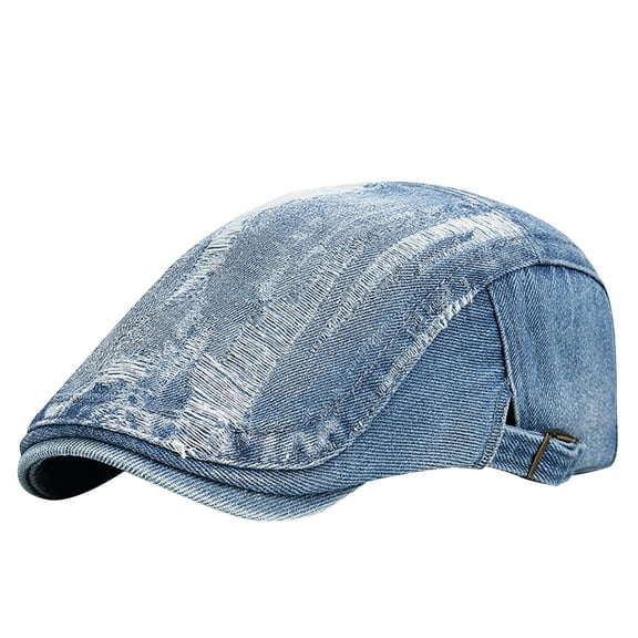 SuTry Unisex Casual Plaid British Style Beret Comfortable Breathable Forward Hat Plaid Pattern Abreathable for All Day Wear Fits(Light Blue#1,Free Size)