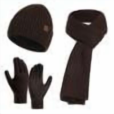 SuTry Unisex Casual Winter Warm Sets Knitted Hats Scarves Gloves Solid Color Ideal for Cold Weather Keeping Warm Cozy During Winter(Coffee#3,Free Size)