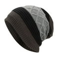 thumbnail image 1 of SuTry Unisex Chilly Months Knitted Three-Piece Set with Thick Velvet Hat Gloves Scarves Knitted Fabric Retains Heat Thick Velvet(Gray#5,Free Size), 1 of 3