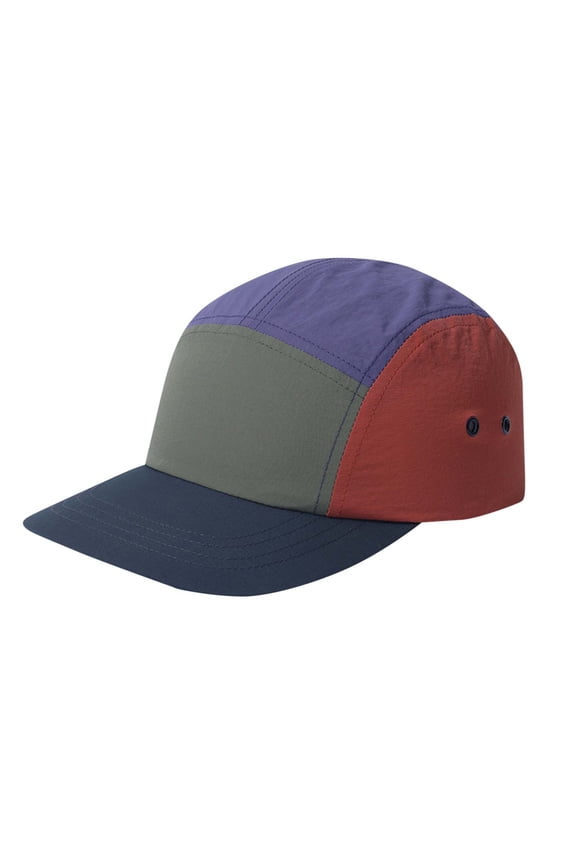 Unisex Color Block 5 Panel Baseball Cap Adjustable Unstructured Camp Hat Lightweight Breathable Casual Fashion for Men Women Daily Outdoor Baseball Cap