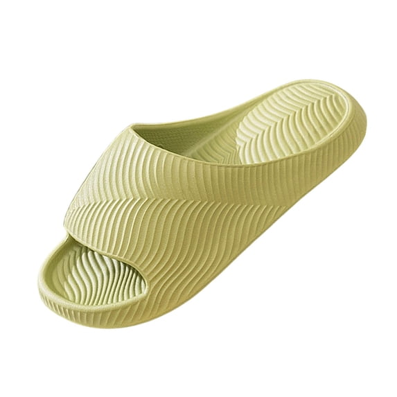 SuTry Unisex Couple Full Wavy Texture PVC Slides Thick Cushioned Soft Sole Fast Drying Non Slip Waterproof All Season Indoor Outdoor Bathroom Casual House Slippers