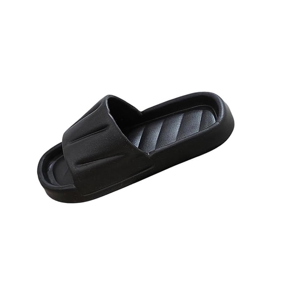 SuTry Unisex Couple Vertical Groove Slides EVA Waterproof Non Slip Open Toe Breathable Indoor Outdoor Bathroom Summer Wear Slippers