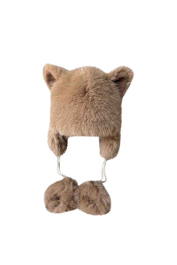 Women's Cool Months Solid Color Fashion Ear Cap Cold Proof Material Traps Heat Ear Cap Style Protection Blends Warmth with Trendy(Khaki,M)