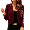 thumbnail image 1 of SuTry Women's Cropped Cardigan Jacket Open Front Long Sleeve Corduroy Texture Relaxed Fit Casual Layering Outerwear, 1 of 7