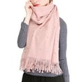 thumbnail image 1 of SuTry Women's Fashion Rhinestone Embellished Shawl Soft Warm Wrap with Fringe Versatile Open Front for Winter Cold Weather Accessory(Pink,Free Size), 1 of 6