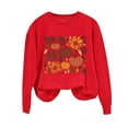thumbnail image 1 of SuTry Women's Fashionable Halloween Printed Blouses Round Neck Long Sleeved Loose Casual Sweatshirt Tops Festive Outfits(Red,2XL), 1 of 4