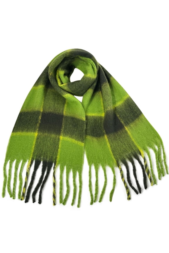 Women's Fashionable Scarves Soft Friendly Warm Thick Wool Material Ideal for Cold Weather Warmkeeping Easy to Pair with Different Outfits(Green,Free Size)