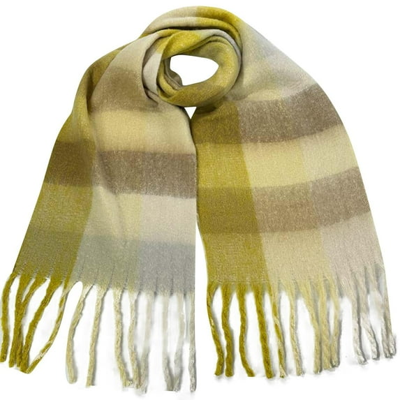 SuTry Women's Fashionable Scarves Soft Friendly Warm Thick Wool Material Ideal for Cold Weather Warmkeeping Easy to Pair with Different Outfits(Yellow,Free Size)