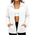 thumbnail image 1 of SuTry Women's Fleece Jacket Stand Collar Full Zip Lightweight Winter Coat with Front Pockets Casual Outdoor Daily Wear Relaxed Cozy Fit, 1 of 5