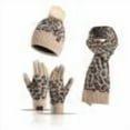 thumbnail image 1 of SuTry Women's Modern Stylish Winter Knitted Warm Sets Including Gloves Hats Scarves Three Piece Set with Thick Velvet Lining for Cold Weather(Beige#7,Free Size), 1 of 5