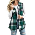 thumbnail image 1 of SuTry Women's Plaid Vest, Button Front Lapel Collar Sleeveless Jacket, Flannel Lined Casual Waistcoat with Pockets, Everyday Versatile Fall Winter Layering, 1 of 7