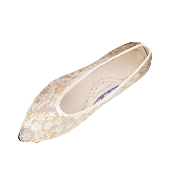 SuTry Women's Pointed Toe Flats Gradient Floral Embroidery Slip On Lightweight Breathable Soft Sole Comfortable Casual Office Commute Walking Shoes(36)