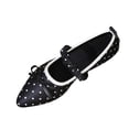 thumbnail image 1 of SuTry Women's Pointed Toe Flats Polka Dot Bow Detail Slip On Elastic Strap Lightweight Comfortable Casual Walking Shoes(38), 1 of 9
