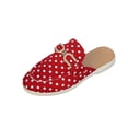 thumbnail image 1 of SuTry Women's Polka Dot Mules Slip On Round Toe Platform Rhinestone Buckle Comfortable Casual Walking Half Shoes(40), 1 of 6