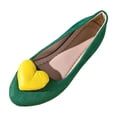 thumbnail image 1 of SuTry Women's Round Toe Flats 3D Heart Applique Slip On Soft Comfortable Casual Walking Shoes(38), 1 of 9