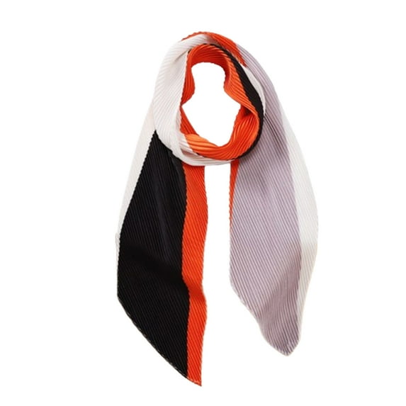 SuTry Women's Silk Scarves Literature Elegant Style Contrast Color Neckerchiefs Hair Decorations Ideal for Various Uses Adding Stylish Outfit(Black,Free Size)