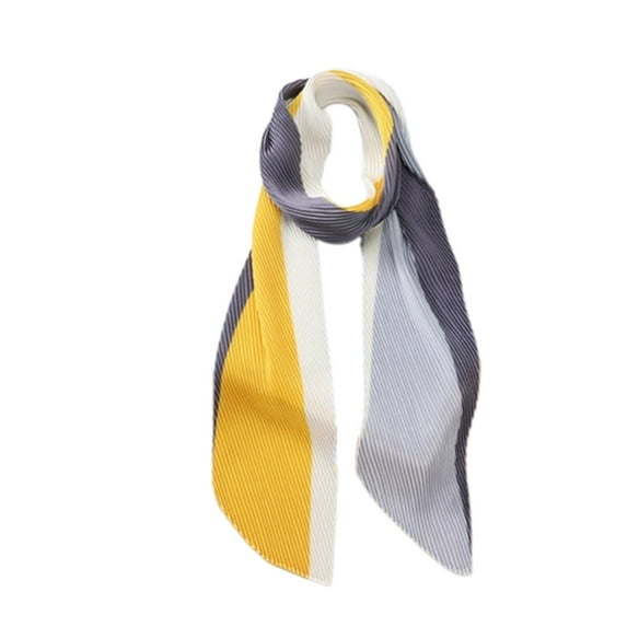 SuTry Women's Silk Scarves Literature Elegant Style Contrast Color Neckerchiefs Hair Decorations Ideal for Various Uses Adding Stylish Outfit(Gray,Free Size)