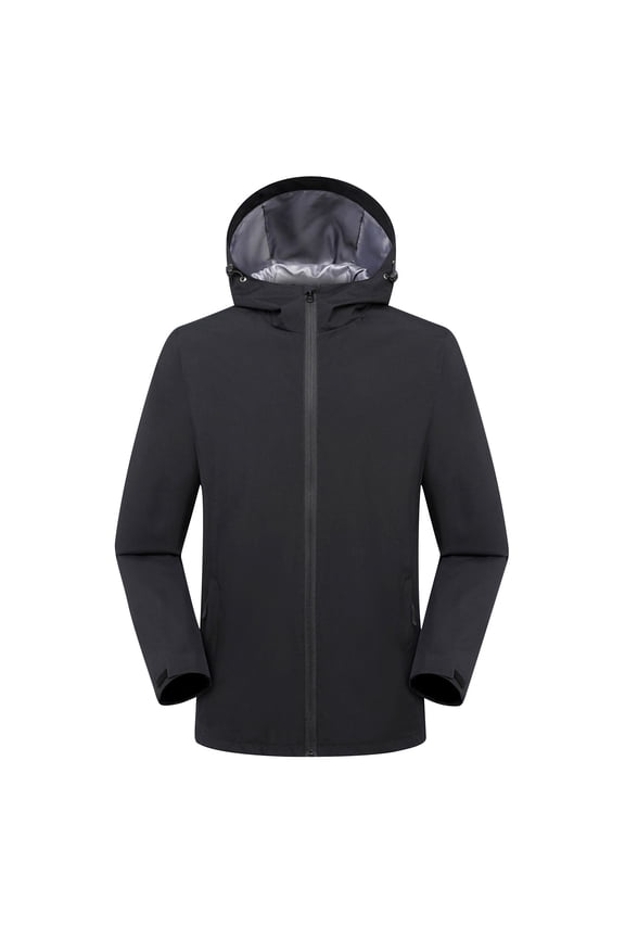 Women’s Solid Outdoor Hooded Raincoat Windproof Rain Jacket Hooded for Head Warmth Windproof Material Blocks Gusts Raincoat(Black#5,M)