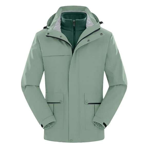 SuTry Women’s Solid Outdoor Hooded Raincoat Windproof Rain Jacket Hooded for Head Warmth Windproof Material Blocks Gusts Raincoat(Mint Green#2,L)