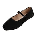 thumbnail image 1 of SuTry Women's Square Toe Mary Jane Flats Faux Adjustable Buckle Strap Lightweight Versatile Comfortable Slip On Casual Everyday Walking Shoes(36), 1 of 8