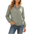 thumbnail image 1 of SuTry Women's Sun Protection Jacket Hooded Full Zip Lightweight Stretch Elastic Cuffs Zippered Pockets Outdoor Sports Travel Daily Wear Outerwear, 1 of 8