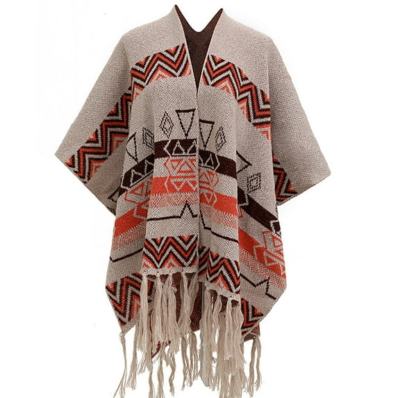 SuTry Women's Trendy Knitted Striped Scarf Block Colors Soft Warm Shawl with Fleece Lined Collar Cuffs Stylish Tassel Decorated for Winter(Beige#2,Free Size)