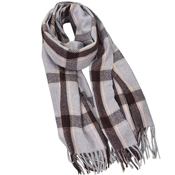 SuTry Women's Trendy Printing Scarves Soft Friendly Warm Thick Wool Material Cold Weather Stylish Suitable for Daily Wear Easy to Pair(Gray,Free Size)