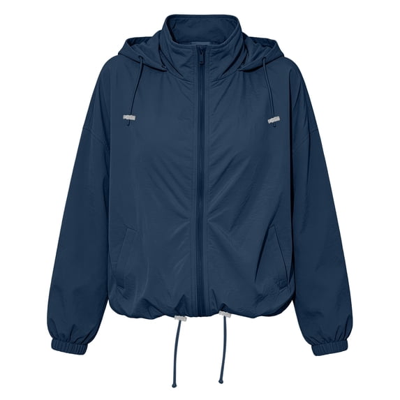 SuTry Women's Windbreaker Jacket Full Zipper Hooded Lightweight Water Resistant Windproof Rain Packable Outdoor Hiking Running Travel Sports Casual Activewear Coat