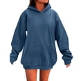 thumbnail image 1 of SuTry Women's Winter Casual Christmas Solid Round Neck Long Sleeve Pullover Blouse Sweatshirts for Holiday Easy to Pair Cozy Look(Blue#1,L), 1 of 5