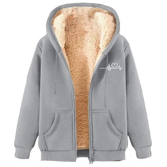 SuTry Women's Winter Hooded Coat 2025 Trendy Solid Color Long Sleeve Sweatshirt Tops Warmkeeping Cozy Fabric for Cold Weather(Gray#4,XL)