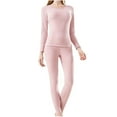 thumbnail image 1 of SuTry Womens Casual Sleepwear Set Soft Cozy Long Sleeve Round Neck Solid Color Pajama Top and Pants Home Homewear Pajamas for Women Set(Pink#2,M), 1 of 7
