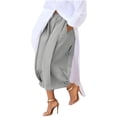 thumbnail image 1 of SuTry Womens Cropped Balloon Capri Pants Full Elastic High Waist Front Vertical Pleat Detail Hidden Side Pockets Lightweight All Season Daily Office Casual Wear Trousers, 1 of 9