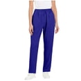 thumbnail image 1 of SuTry Womens Full Length Straight Leg Scrub Pants Full Elastic High Waist Side Cargo Patch Pockets Daily Work Casual Wear Trousers, 1 of 8