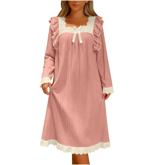 SuTry Womens Pajamas Jacquard Plush Fall Winter Loose Long Sleeve Solid Color Long Fashion Soft Warm Sleepwear(Pink,M)