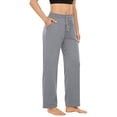 thumbnail image 1 of SuTry Womens Straight Leg Jogger Pants Drawstring Elastic Waist Side Pockets Stretch Knit Fabric Yoga Workout Daily Casual Wear Trousers, 1 of 9
