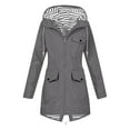 thumbnail image 1 of SuTry Womens Waterproof Workwear Jacket Outdoor Fall Winter Long Sleeve Hooded Multi Pocket Casual Coat for Women(Dark Gray,L), 1 of 9